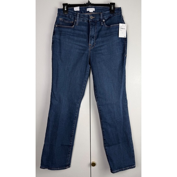 Good American Good Legs Straight Jeans Mid Rise Blue GLS873T Size 10/30 NEW